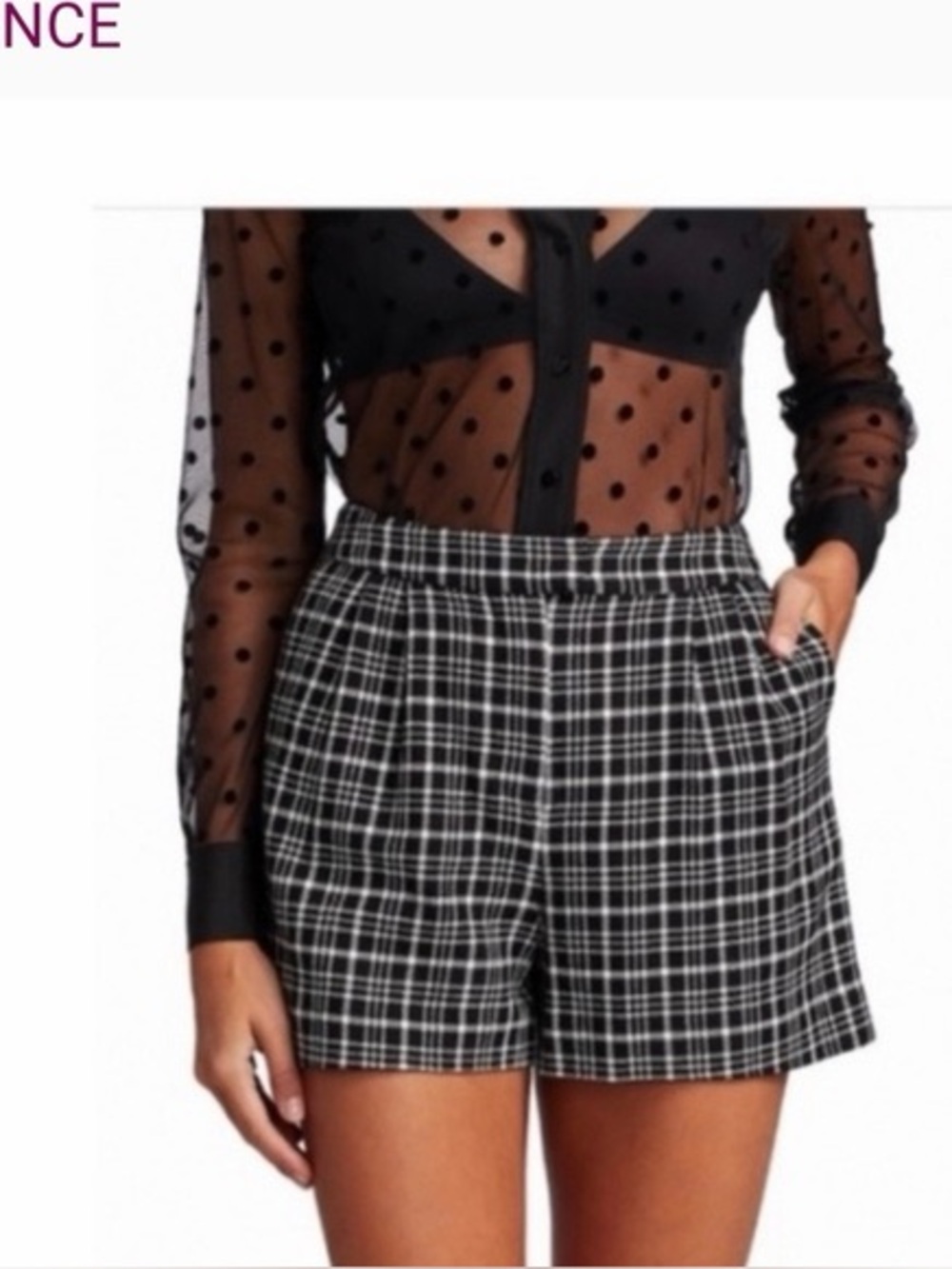 L'Agence Emerie Pleated Plaid Shorts (129)